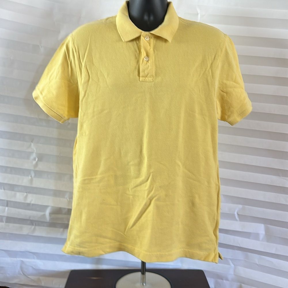 Old Navy Mens Polo Shirt Yellow Short Sleeve Size L Casual Classic Fit